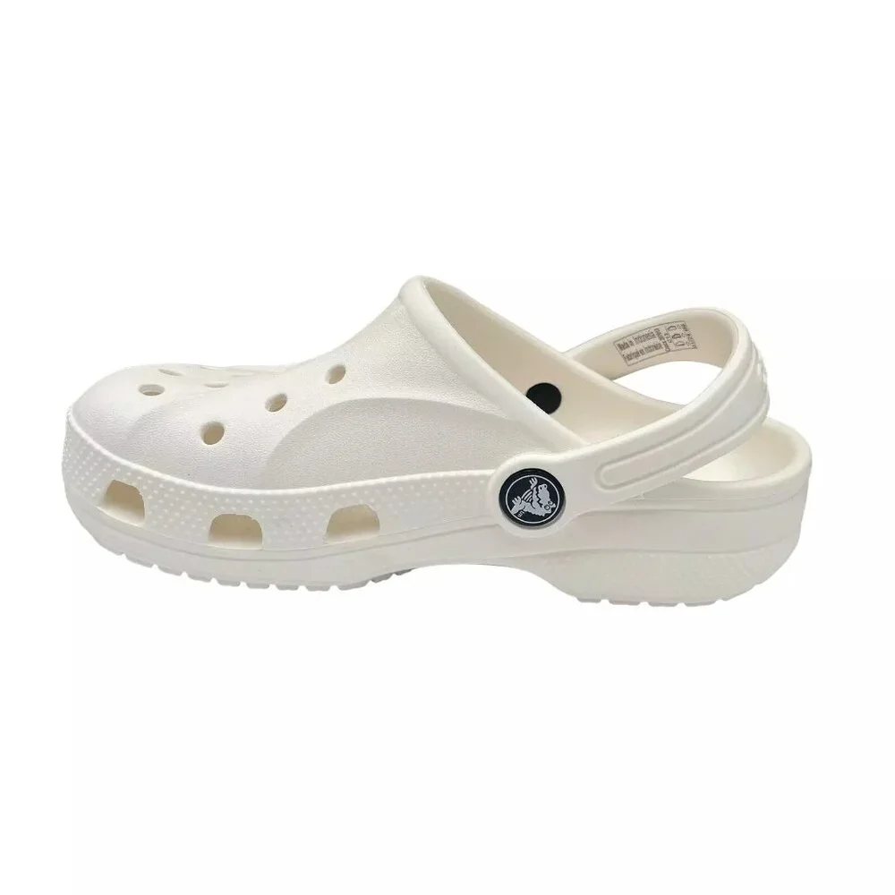 Crocs Baya Little Boy's/Girl's Slip-on Clogs Size‎ 13 Solid White Water Friendly
